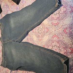 Terra & Sky Women's Straight Leg Jeans in Dark Blue